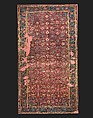 Carpet with Lattice Pattern, Cotton and silk foundation, silk pile